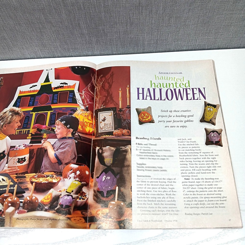 Vintage 1998 Halloween Cross Stitch Magazine BH&G Needlework Crafts Patterns - Picture 5 of 6